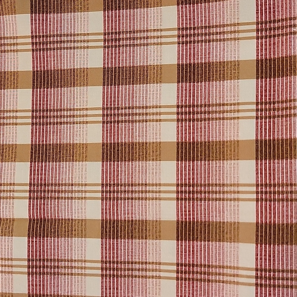 Cotton Classic Plaid large print fabric red green and tan - 1.5 yd